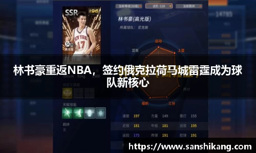 林书豪重返NBA，签约俄克拉荷马城雷霆成为球队新核心